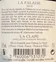 CHATEAU DE LA NEGLY (FLEURY) La Falaise, Red, 2019, La Clape. Back label