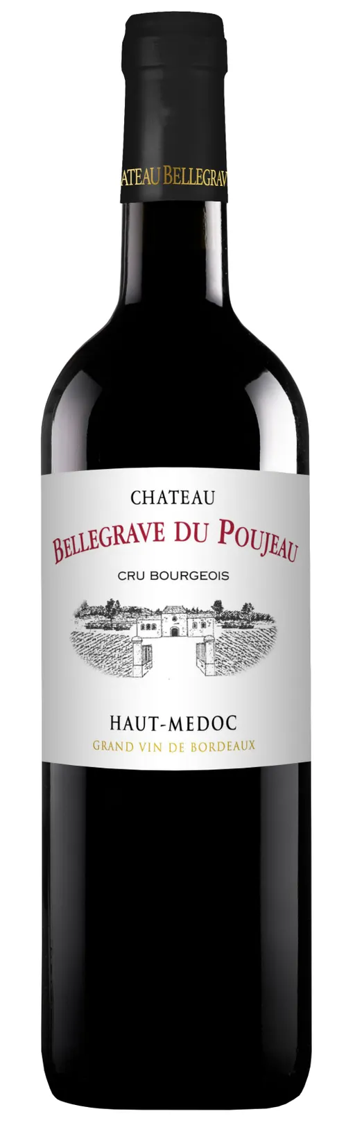 BELLEGRAVE DU POUJEAU (LE PIAN-MEDOC) CHATEAU BELLEGRAVE DU POUJEAU, CRU BOURGEOIS, Rouge, 2018, Haut-Médoc. Image de la bouteille