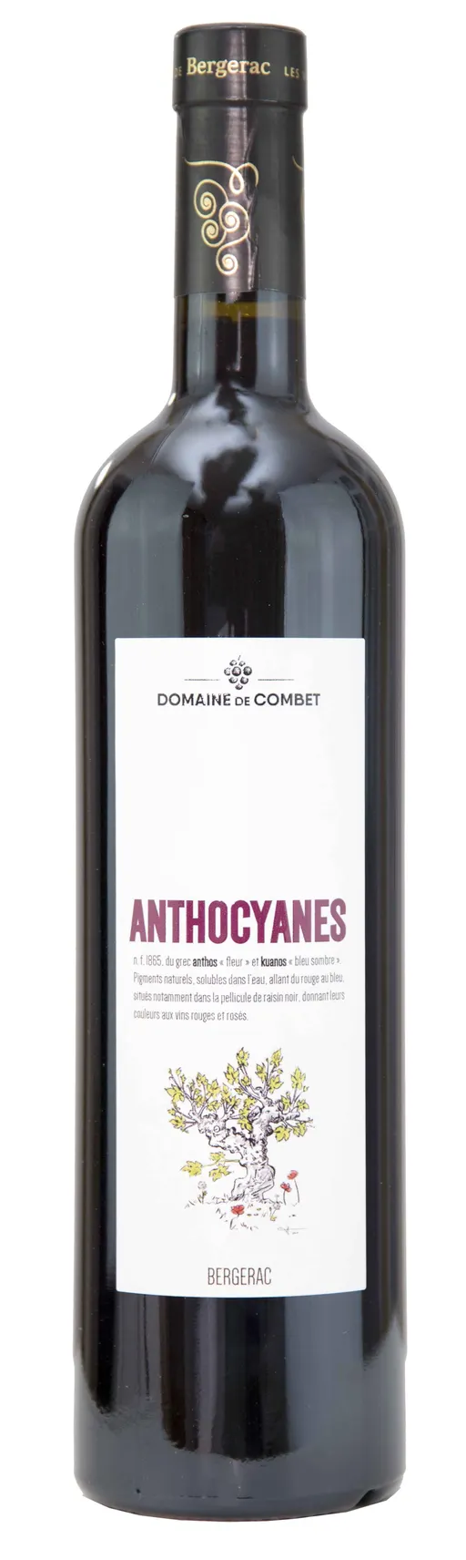 Earl de Combet ANTHOCYANES, Rouge, 2021, Bergerac. Image de la bouteille