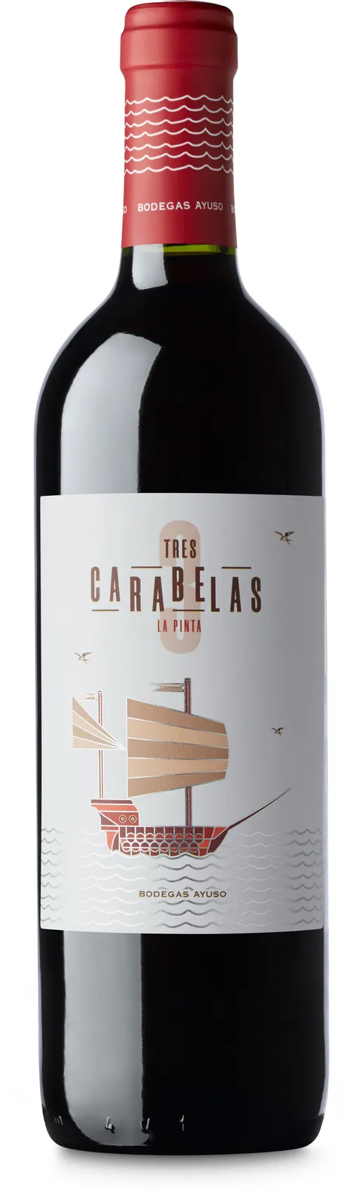BODEGAS AYUSO SL TRES CARABELAS, Red, Rosso, NV, La Mancha. Immagine della bottiglia