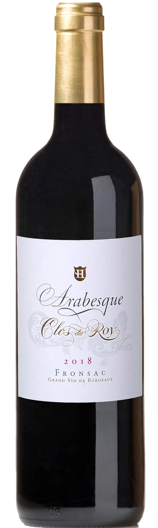 SCEA DES VIGNOBLES HERMOUET ARABESQUE DE CLOS DU ROY, Rosso, 2018, Fronsac. Immagine della bottiglia